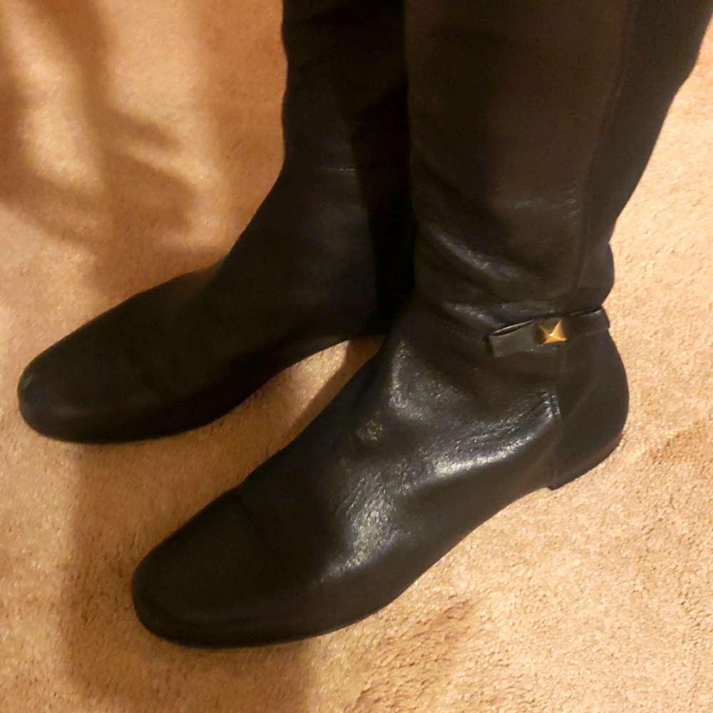 Kate spade tall beoiw knee riding boots, half leather half lycra